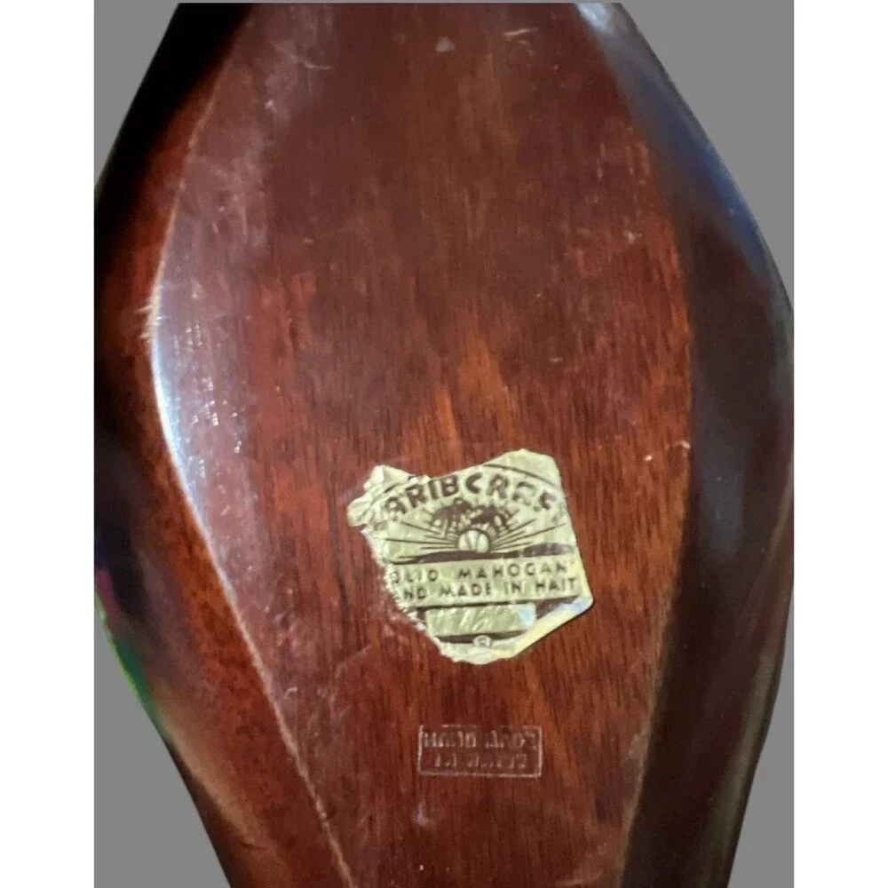 Caribcraft Mahogany Wood Serving Trays Set of 4 Handmade Haiti Mid Century MCM